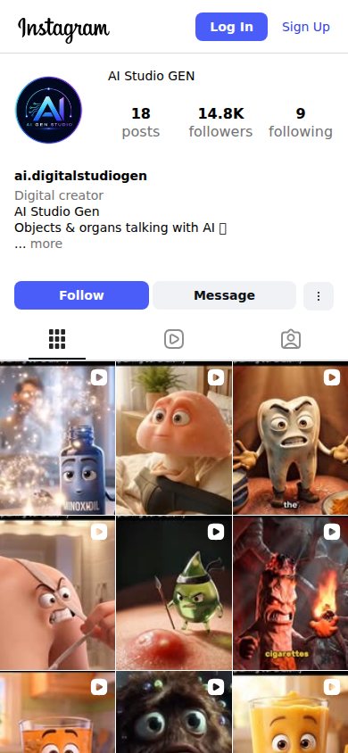 The project's Instagram content page